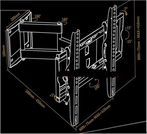 DL-WA-88ST 50KG 3 Arm 55 Inch 42 Inch Retractable LED TV Full Motion LCD Wall Mount Bracket Pull Down TV Lift in Saudi Arabia