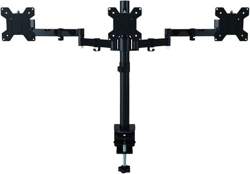 Fully Adjustable Three Arm Triple LCD LED Monitor Desk Stand Mounting Bracket 360 Degree Rotation 180 Degree Pull Out Swivel Arm in Saudi Arabia