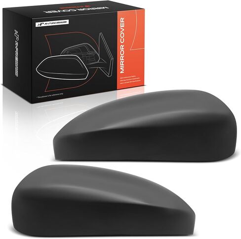 A-Premium 2 PCS Driver and Passenger Side Rearview Mirror Covers Caps - Compatible with Hyundai Tucson 2016 2017 2018 2019 2020 2021 - Smooth Black, Without Turn Signal Hole in Saudi Arabia