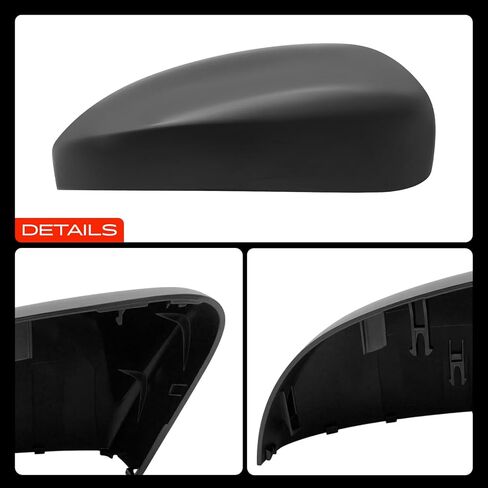A-Premium 2 PCS Driver and Passenger Side Rearview Mirror Covers Caps - Compatible with Hyundai Tucson 2016 2017 2018 2019 2020 2021 - Smooth Black, Without Turn Signal Hole in Saudi Arabia