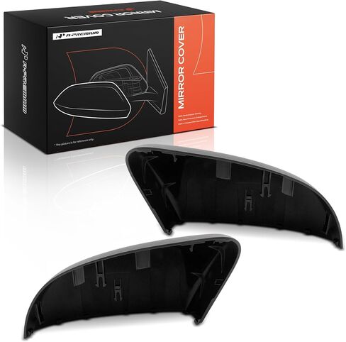 A-Premium 2 PCS Driver and Passenger Side Rearview Mirror Covers Caps - Compatible with Hyundai Tucson 2016 2017 2018 2019 2020 2021 - Smooth Black, Without Turn Signal Hole in Saudi Arabia