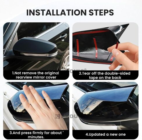 Door Side Mirror Cover for Toyota Camry 2018-2025 Outer Cover of Horn Side Rearview Mirror Cover Accessories Decoration Cover Trims ABS Plastic 2PCS (Glossy Black) in Saudi Arabia