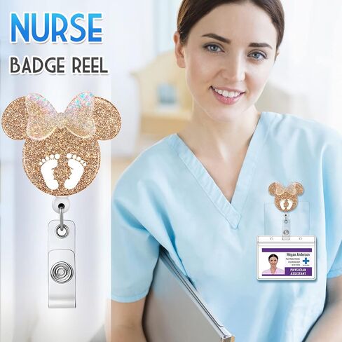 حامل بكرة شارة NICU قابل للسحب مع مشبك هوية للممرضة وبطاقة اسم اسم التمريض، كارتون لطيف للعمل والتوصيل، طالب تمريض الأطفال، مدرس، طبيب RN، مساعد طبي، مشبك التمساح in Kuwait