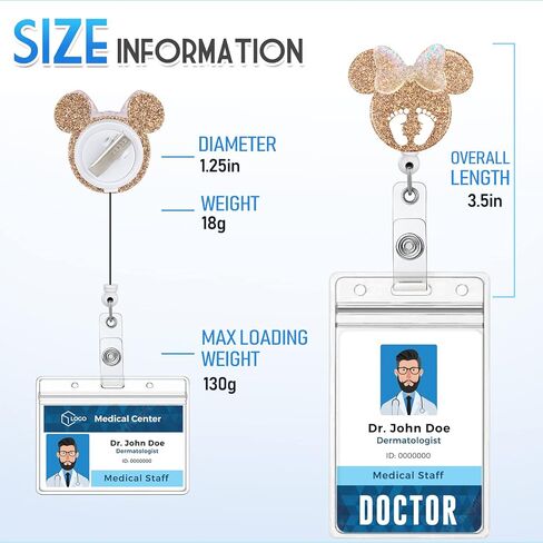 حامل بكرة شارة NICU قابل للسحب مع مشبك هوية للممرضة وبطاقة اسم اسم التمريض، كارتون لطيف للعمل والتوصيل، طالب تمريض الأطفال، مدرس، طبيب RN، مساعد طبي، مشبك التمساح in Kuwait