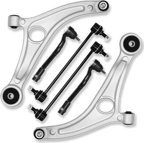 6pc Front Lower Control Arm Ball Joint Assembly Stabilizer Sway Bar End Link Tie Rod End Compatible with Fit for Hyundai Azera, for Kia Optima 2014 2015 2016 2017#OE MS901180 MS901181 K750658 in Kuwait