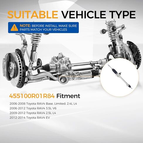 PAROD Rack Pinion Assembly Fit for 2006-2014 Toyota RAV4 2.4L 2.5L 3.5L Electric, Replace#455100R01R84 in Saudi Arabia