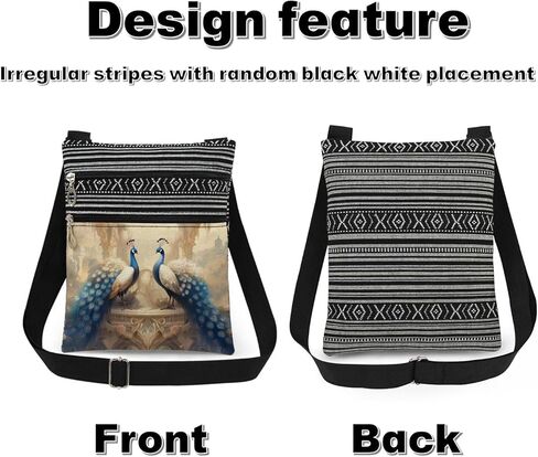 Peacock Crossbody Bag Daily Use Adjustable Shoulder Strap Messenger Bag Zoo Gift for Friend Travel Crossbody Purse in Saudi Arabia