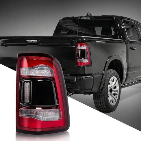 LED Tail Lights for Ram 1500 - Tail Lights Assembly with Blind Spot Compatible With Dodge Ram 1500 2019-2024 Black Right Passenger Side Replace 68262532AH in Kuwait