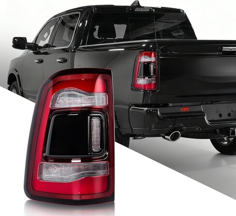 LED Tail Lights for Ram 1500 - Tail Lights Assembly with Blind Spot Compatible With Dodge Ram 1500 2019-2024 Black Right Passenger Side Replace 68262532AH in Saudi Arabia