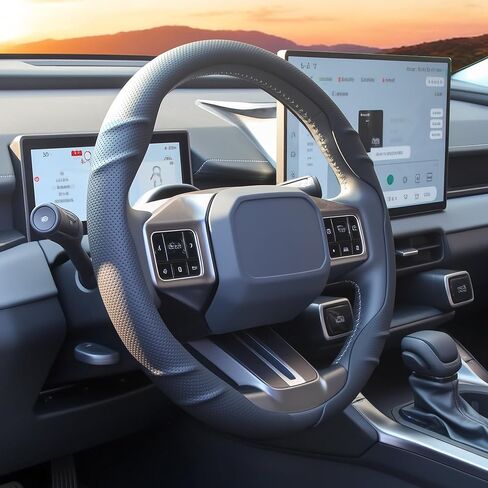 غطاء عجلة القيادة Arcoche Tesla لملحقات الموديل 3 Y 2017-2023 مع وظيفة قبضة مانعة للانزلاق (ألياف الكربون الحمراء) in Kuwait