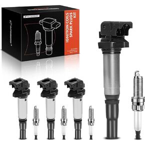 A-Premium Set of 4 Ignition Coil Pack and Iridium Spark Plugs Compatible with Mini Cooper 2007-2013, Cooper Countryman 2011-2016, Cooper Paceman 2013-2016, 1.6L