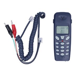 ASHATA Telephone Phone Tester with Connecting Cable, FSK DTMF Caller ID, 16 Bit Display, ID and Times Records, Flash Off 300 600 1000ms, Phone Butt Test Tester Lineman Tool