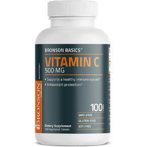 Bronson Vitamin C 500 MG Supports a Healthy Immune System & Antioxidant Protection, Non-GMO, 100 Vegetarian Tablets