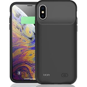 Battery Case for iPhone Xs Max, Enhanced 10000mAh Ultra-Slim Rechargeable Portable Protective Charging Case Extended Battery Pack Compatible with iPhone Xs Max (6.5 inch) Charger Case (Black) in Kuwait