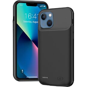 Battery Case for iPhone 13, 7000mAh Ultra-Slim Portable Charger Case Rechargeable Battery Pack Charging Case Compatible with iPhone 13 (6.1 inch)-Black