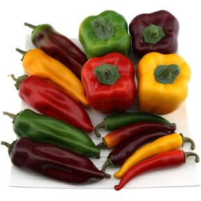 Fake Mixed Pepper Collection Artificial Chili Vegetables Home Party Shop Christmas Decoration