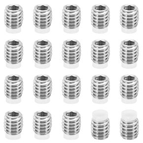 PATIKIL M12x10mm Nylon Tip Grub Screw, 20 Pack Metric Hex Socket Head Cup Point Anti Slip Set Screws Internal Hex Drive Hardware, 304 Stainless Steel