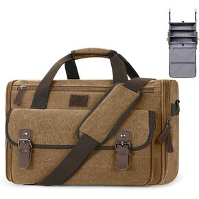 Duffle Bag for Men,2-in-1 Hanging Canvas Mens Travel Bag,Duffle Bag for Travel With 3 Shelves, Ideal as an Carry-On Bag,Weekender Bag,Overnight Bag