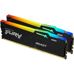 Kingston Fury Beast RGB 32GB (2x16GB) 6000MT/s DDR5 CL30 Desktop Memory | AMD Expo | Plug N Play | Kit of 2 | KF560C30BBEAK2-32