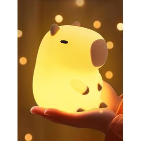 YuanDian Capybara Night Light - Adorable Gift for Women, Teen Girls, and Babies. Decorate Kids' Bedroom with Cute Silicone Capybara Nightlights