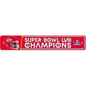 FANMATS NFL - Kansas City Chiefs Super Bowl LVIII Team Color Street Sign Décor 4in. X 24in. Lightweight