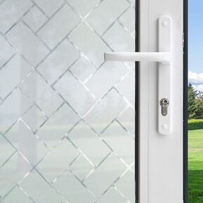 Gila® Glass Scenes Frosted Tiles Decorative Window Film DIY Static Cling, 3ft x 6.5ft (36in x 78in) (19.5 sq ft)