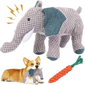 لعبة كلب كبيرة من القطيفة تصدر أصواتًا وحبل قطني، مجموعة ألعاب مضغ، لعبة محشوة على شكل فيل لطيف وجزرة تسنين، مجموعة ألعاب حبل على شكل عقدة من أجل هدية عيد ميلاد للعطلات الصغيرة والمتوسطة والكبيرة (عبوتان) in Kuwait