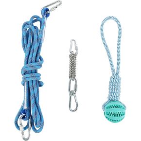 Black Rhino Tetherball Set for Dogs - Heavy Duty Outdoor Dog Toy - Interactive Dog Rope Ball for Playground