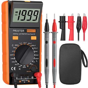 Proster LCR Meter Capacitance Inductance Resistance Tester Multimeter Self-Discharge with Overrange Display