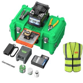 Fusion Splicer Komshine FX39 Fiber Optical Fusion Splicer with 6s Fast Splicing, Core Alignment Fiber Splicer with 7800mAh Large Battery Capacity, Automatic Fusion Splicer Plus 5000 Electrodes Life