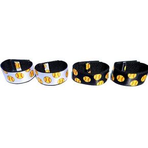 Fastpitch Softball sleeve scrunchies combo pack BLACK (2) and WHITE (2) 2 pairs (4 pieces), from original USA inventor softball sleeve holders