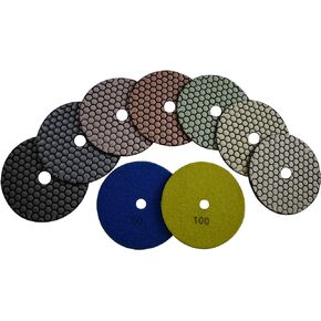 Dry Diamond 5 inch Polishing Pads Pack of 7 Best Value for Granite Marble Travertine Concrete Quartz Terrazzo Renew