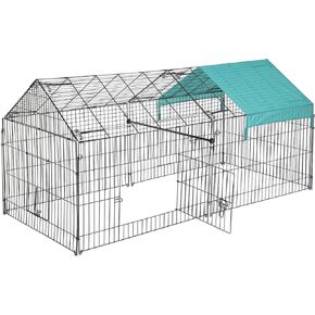 FDW 86" x 40" Chicken Coop Chicken Cage Outdoor Metal Pet Enclosure Pet Playpen Exercise Run for Rabbits, Chickens, Cats, Small Animals