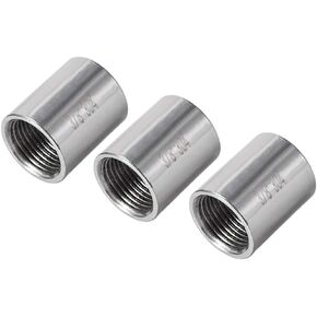 uxcell Stainless Steel 304 Cast Pipe Fittings Coupling Fitting 3/8 X 3/8 G Female 3pcs