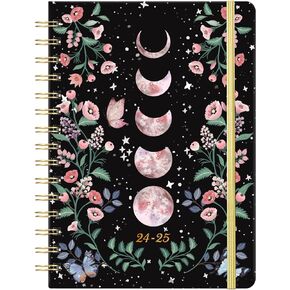 2024-2025 Planner - Weekly and Monthly Planner 2024 with Tabs, July 2024 - June 2025, 6.3" x 8.4", Planner 2024-2025 with Back Pocket + Thick Paper + Twin-Wire Binding - Moon