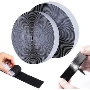 1 Inch x 26.2 Feet Hook and Loop Tape Sticky Back Fastener Roll, Nylon Self Adhesive Heavy Duty Strips Fastener, Hook and Loop Strips Tape Roll for Home Office School Car and Crafting Organization