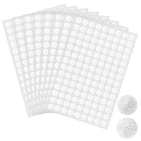Jeffdad 1008 Pcs Self Adhesive Dots, 0.39 inch Hook and Loop Dots Tape, Nylon Back Dots Sticky Dots with Waterproof Sticky Glue Tapes, Suitable for Classroom Office