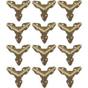 uxcell Metal Box Corner Protectors Wooden Box Edge Guard Protector 20x20x20mm Bronze Tone 12pcs