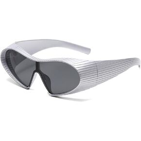 Futuristic One-piece for Women Men Cyberpunk Mirrored Fashion Sun Shades for Costume Party Club in Saudi Arabia