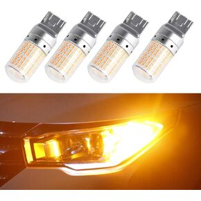 1797 T20 7440 LED Turn Signal Lights Bulbs W21W WY21W Error Free No Anti Hyper Flash Amber Yellow Tail Lamps Front Rear Replacement Super Bright Projector 3014SMD 12V 21W 4 Pack