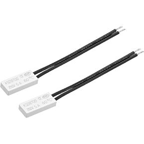 uxcell Normally Close Temperature Switch, 60℃ N.C 5A Thermal Switch Thermostat Temperature Control Switch Controller 2pcs