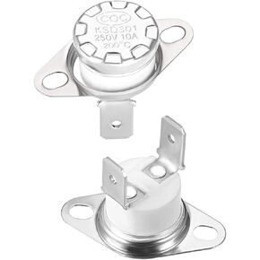 uxcell KSD301 Thermostat 200°C/392°F 10A Normally Closed N.C Adjust Snap Disc Temperature Switch 2pcs