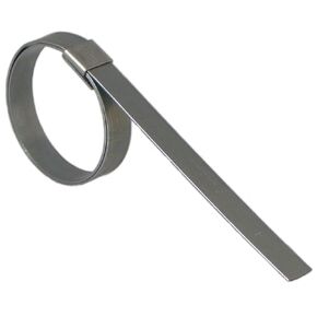 BAND-IT CP3119 3/8" Wide x 0.025" Thick 1-3/8" Diameter, Galvanized Carbon Steel Center Punch Clamp (100 Per Box), Dark Gray