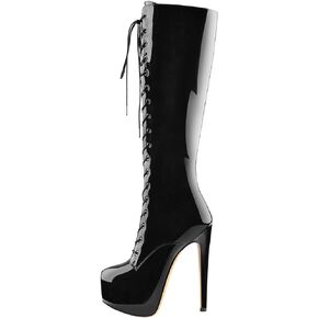 Richealnana Women's Men's Platform Lace Up Zipper Side Knee High Boots
