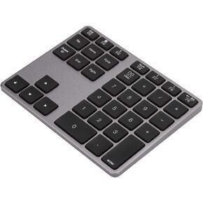 Wireless Bluetooth Numeric Keypad, 35Keys Ultra Thin Number Pad Bluetooth5.0 Rechargeable for Tablet for Windows for Laptop/Smartphone(Iron Gray)