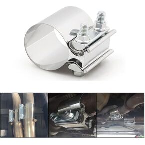 2" Exhaust Clamp, Lap Joint Brand Clamp Stainless Steel OD 2" Pipe to ID 2" Pipe