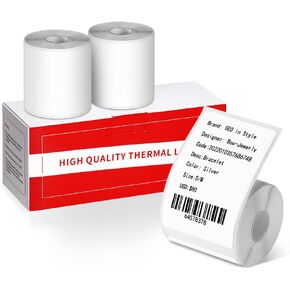 Phomemo Multi-Purpose Square Self-Adhesive Label for Phomemo M200/M220 Label Printer 2.75" x 3.14"(70x80mm), 100 Labels/Roll Black on White