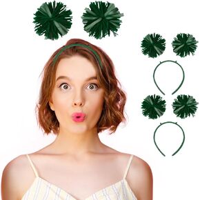 2 Pieces Pom Pom Head Bopper-Yarn Spings Pom Headwear Party Headband for Adults and Kids