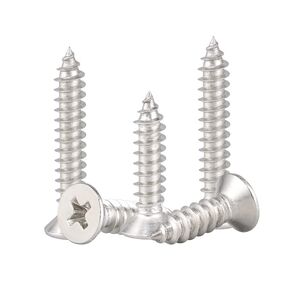 #8 x 1/2" Stainless Flat Head Phillips Wood Screw - 150PCS,304 Stainless Steel 18-8, Self Tapping Screws