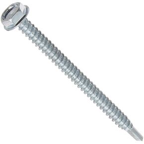 Small Parts 1040KW Steel Self-Drilling Screw, Zinc Plated Finish, Hex Washer Head, Hex Drive, #3 Drill Point, #10-16 Thread Size, 2-1/2" Length (Pack of 50)